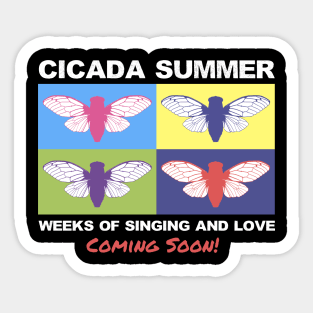 Cicada Summer Retro Theme Pop Art Meme Sticker